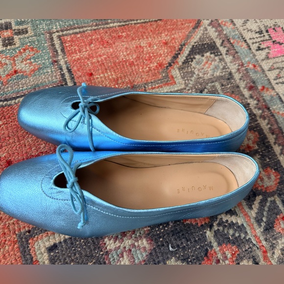 Maguire Shoes - Maguire Metallic Blue Leather Ballet Flats